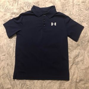 Boys navy blue Under Armour golf shirt size M
